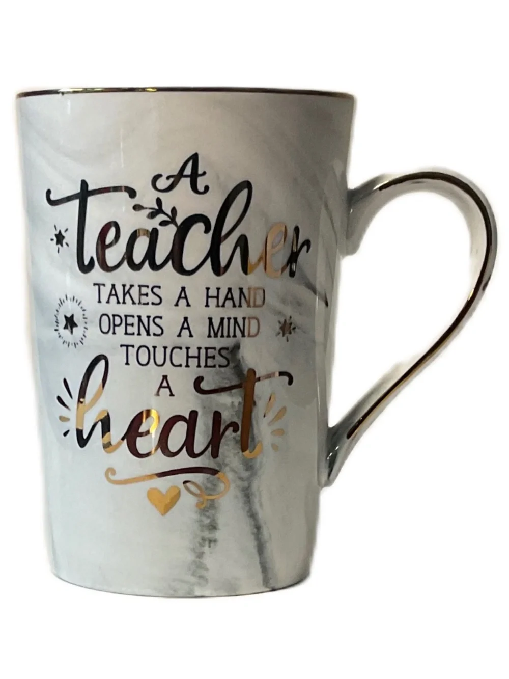 A Teacher Takes A Hand Opens A Mind Touches A Heart Coffee Mug 12 oz